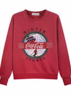 The Laundry Room Red Crewneck Sweatshirt with Graphic Emblem